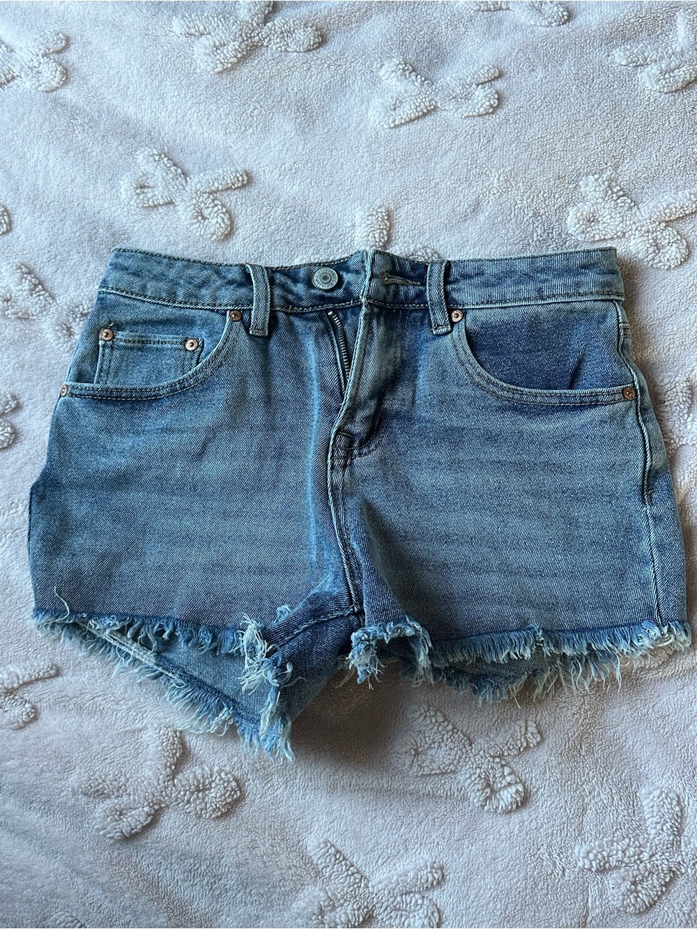 Almost Famous Light Blue Distressed Denim Shorts
